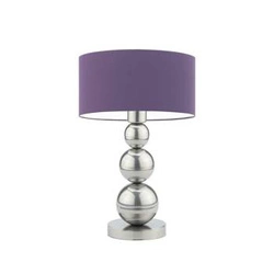 Noční lampička HONOLULU moderní fialová s látkovým stínidlem do ložnice nebo obýváku LYSNE
