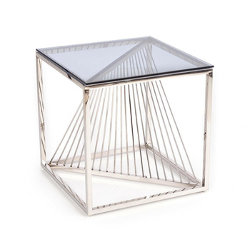 Konferenční stolek Infinity S stříbrný, sklo