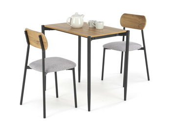 Sada stůl + 2 židle Maddie přírodní/černá