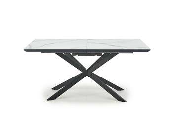 Skládací stůl Crosser, bílý mramor/šedá barva