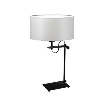 Stolní lampa Alaska stínidlo světle šedé stojan černý