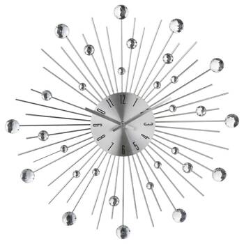Štrasové kovové hodiny 50 cm