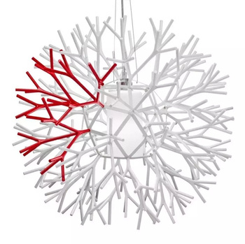 Závěsná lampa CORAL REEF bílo-červená62 cm