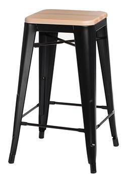 Židle barová Niort Wood 75cm černá, borovice 