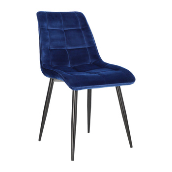 židle Plaid čalouněná námořnická modř/černé nohy