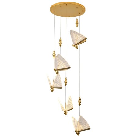 BEE LAMP 5 LED závěsná lampa zlatá 45 cm