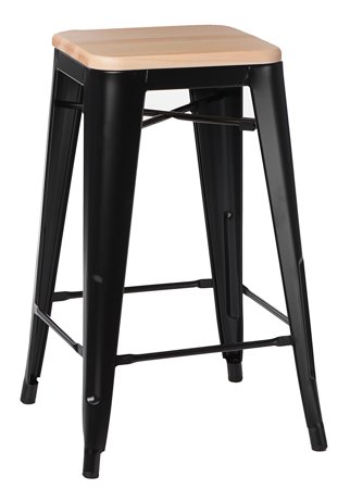 Barová stolička Paris Wood 75 cm borovice černá