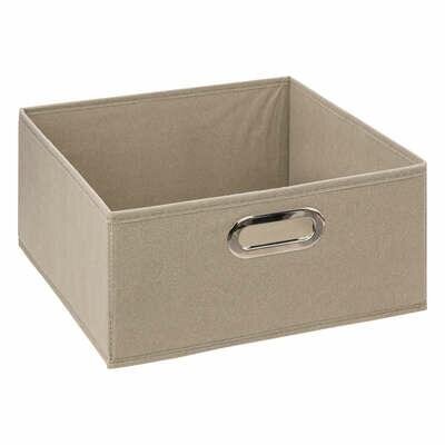 Box / Krabice do regálu 31x15cm hladký béžový tmavý