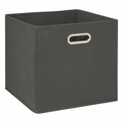 Box / Krabice do regálu 31x31cm hladký šedý tmavý