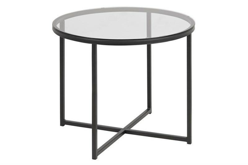 Kulatý stolek Cross sklo/černý