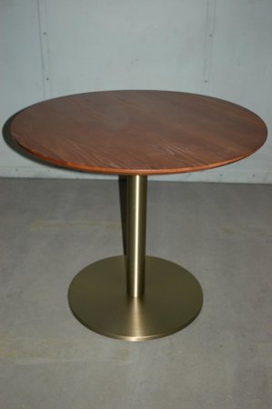 Kulatý stůl Corby dřevo/zlato Outlet