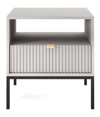 Noční stolek Delicious drážkovaný šedý