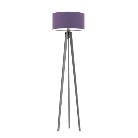 Podlahová lampa Miami stínidlo fialové stojan popelavý
