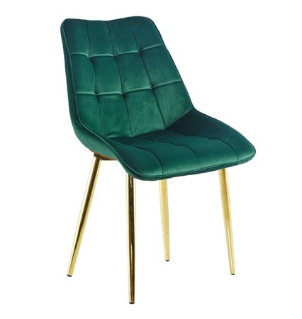 Polyamidová židle zelená zlaté nohy