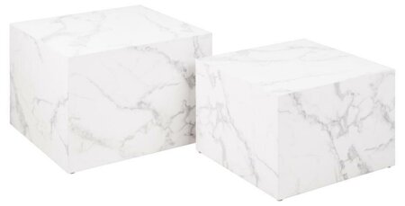 Sada 2 konferenčních stolků Dice marble white