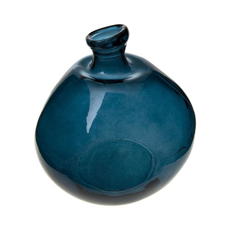 Skleněná váza Dame Jeanne 33cm modrá