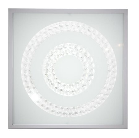 Stropní svítidlo Lux 29x29 16W LED 4000K saténový dvojitý prstenec