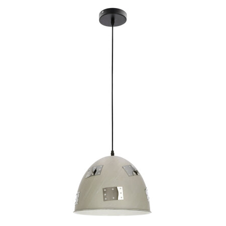 Závěsná lampa Patch 30 1x60W E27 šedá + chromový dekor