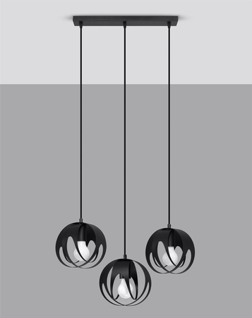 Závěsná lampa TULOS 3L černá