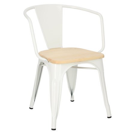 Židle Paris Arms Wood bílá, sedák borovice natural