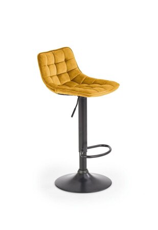 Židle barová Plaid hořčice/černá