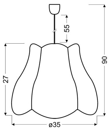 Zuza 35 závěsná lampa 1x60W E27 růžová