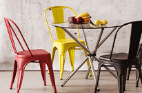 židle kovové patina