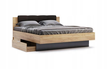 Postel Lana 160 cm se zásuvkami dub/šedá