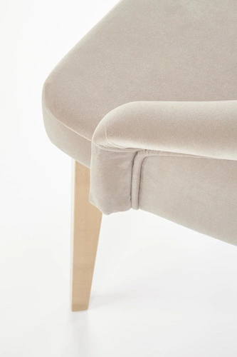 Čalouněná sametová židle Alain Intesi do jídelny a obýváku béžová s područkami