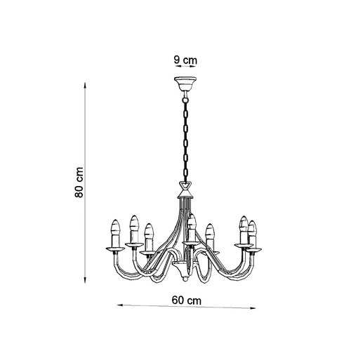 Moderní černý kovový lustr Minerwa 7 do obývacího pokoje a jídelny Sollux Lighting