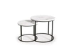 Sada 2 kulatých konferenčních stolků Tabarka bílý mramor loft moderní do obýváku Intesi