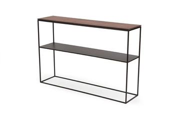 Konzolový stolek STAM 280 moderní industriální americký ořech s policí do obývacího pokoje a předsíně