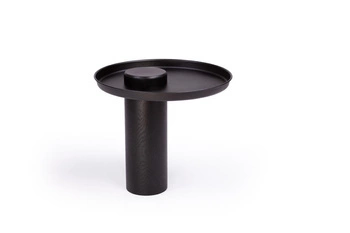 Kulatý konferenční stolek TYK 500 dub černý moderní do obýváku NORDIFRA 50 cm