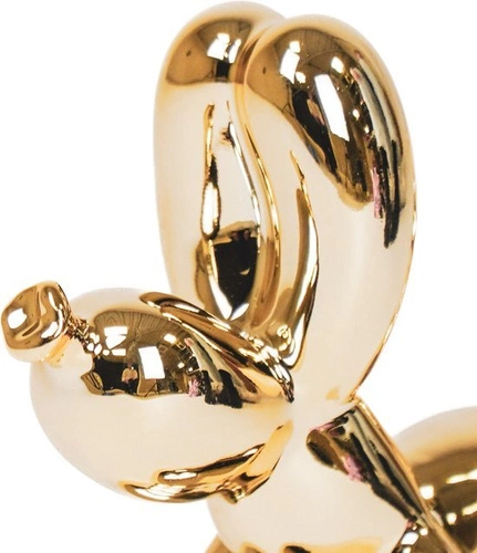 Dekorativní figurka pes balón zlatý HV decor moderní na komodu do obýváku 18 cm