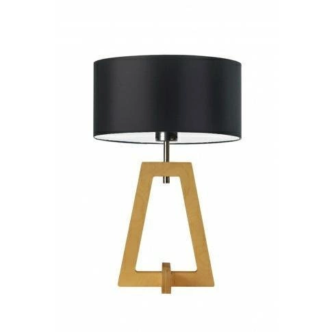 Noční lampička Clio černá s glamour stínidlem a dubovou základnou do ložnice nebo obýváku LYSNE