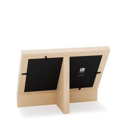 Stojací dřevěný fotorámeček 10x15 v přírodní barvě Podium Umbra moderní na stůl