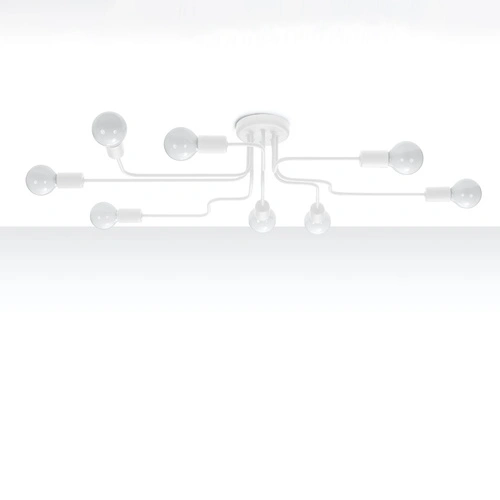 Loftový lustr VECTOR 8 bílý kovový do obýváku a jídelny moderní 8ramenný