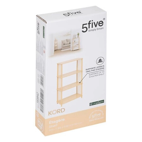 Skandinávská police na knihy Kord 4patrová přírodní do obýváku a ložnice 5five