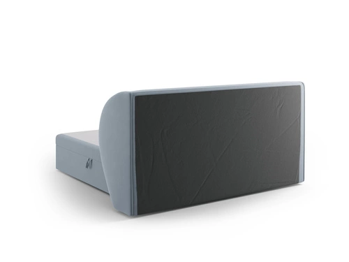 Čalouněná postel Miley modrý samet 180x200 s úložným prostorem moderní do ložnice