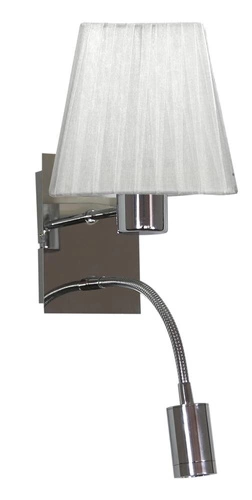 Nástěnné svítidlo Sylwana 1x40W E14 + LED s vypínačem chrom / bílá čtverec
