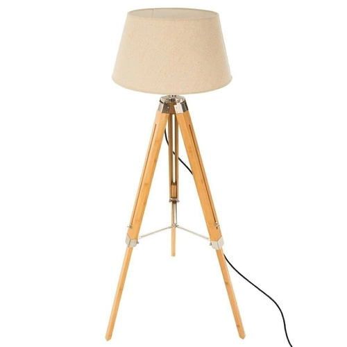Stojací dřevěná lampa Runo Atmosphera tripod béžová do obýváku skandinávský styl
