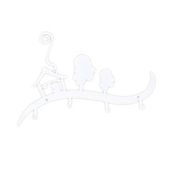 Nástěnný věšák Domek bílý Intesi moderní věšák do předsíně na klíče a bundy