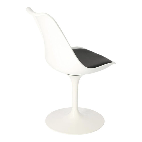 Otočná jídelní židle Tulip Basic inspirovaná Tulip Chair, bílá s polštářkem D2.DESIGN