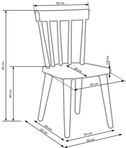 Dřevěná jídelní židle Kleya bílá skandinávská moderní 85 cm Intesi
