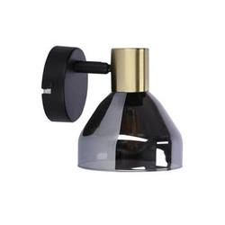 Nástěnné svítidlo Gregory černý bronz 1x40W E14 kouřové stínidlo