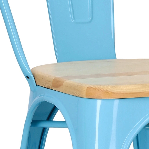 Židle Paris Wood modrá, sedák borovice natural