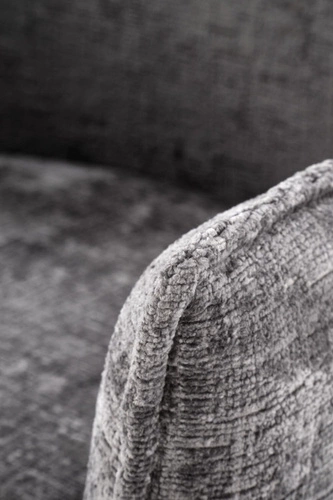 Čalouněná jídelní židle Arhiza šedá s područkami, moderní na černých nohách