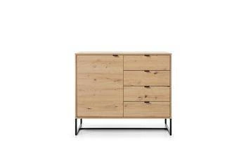 Industriální komoda Dori dub se zásuvkami 103 cm do obývacího pokoje a ložnice Intesi