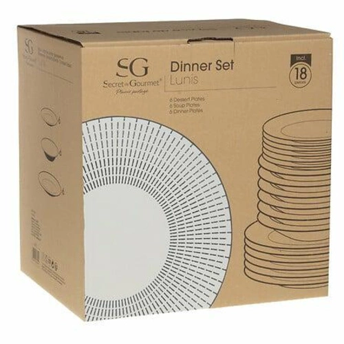 Stolní servis Lunis 18-dílný černý