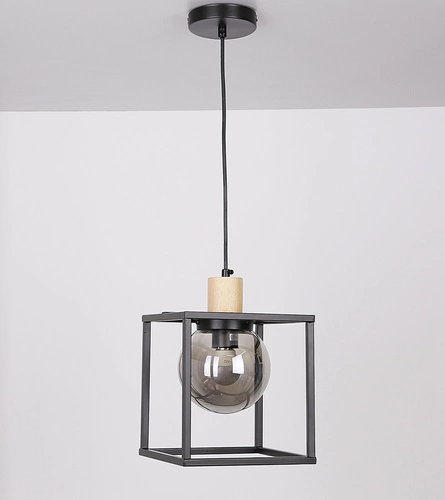 Retro 2 závěsná lampa černá 1x40W E27 kouřové stínítko